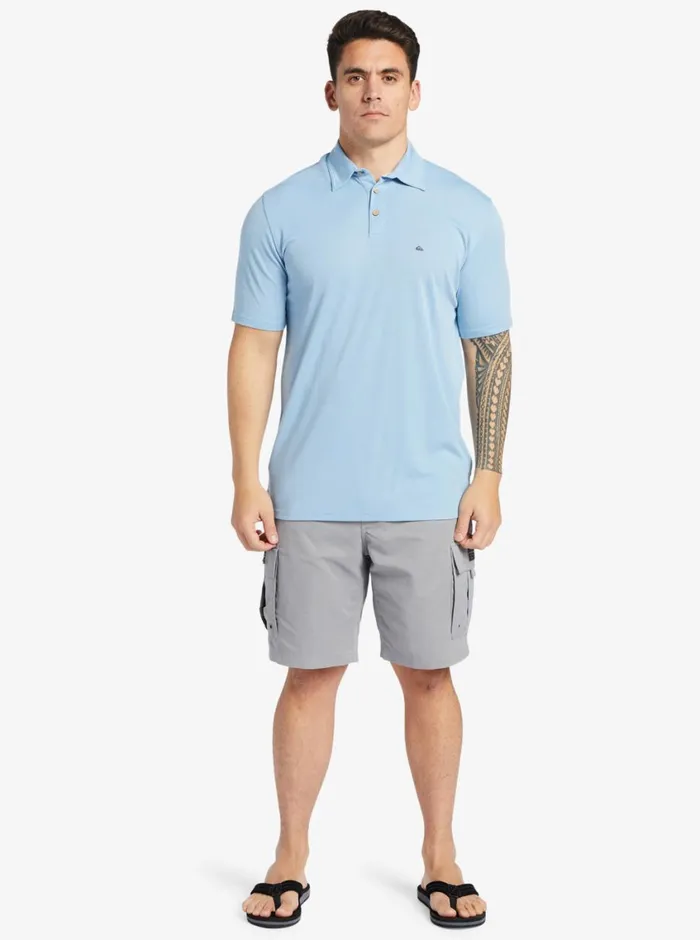 Quiksilver Waterpolo Short Sleeve Polo Shirt Dusk Blue MensWaterman Shirts and Polos Quiksilver Waterpolo Short Sleeve Polo Shirt Dusk Blue MensWaterman Shirts and Polos