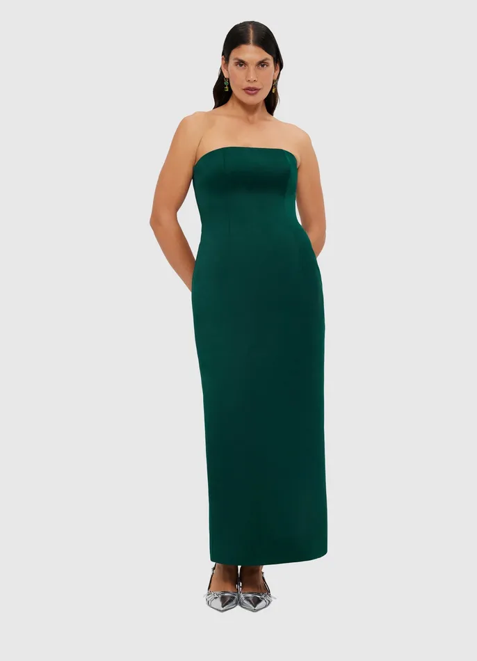 Rayna Bustier Maxi Dress 8211 Emerald Women Dresses and Jumpsuits LEO LIN