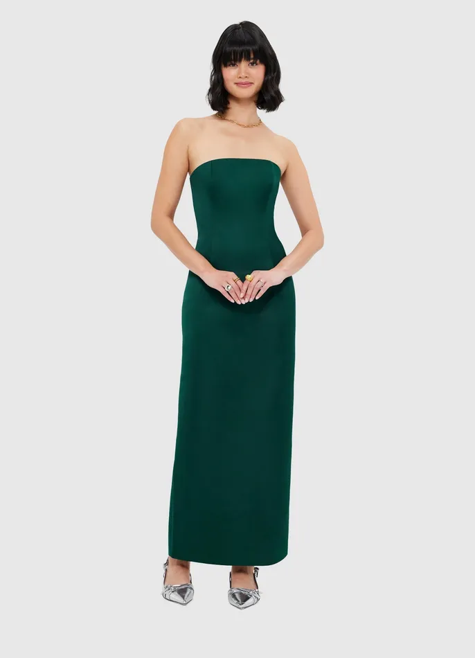 Rayna Bustier Maxi Dress 8211 Emerald Women Dresses and Jumpsuits LEO LIN
