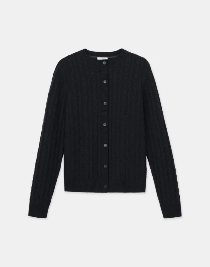 Ready To Wear Cashmere Cable Cardigan Black Lafayette 148 New York Sweaters and Knits Ready To Wear Cashmere Cable Cardigan Black Lafayette 148 New York Sweaters and Knits