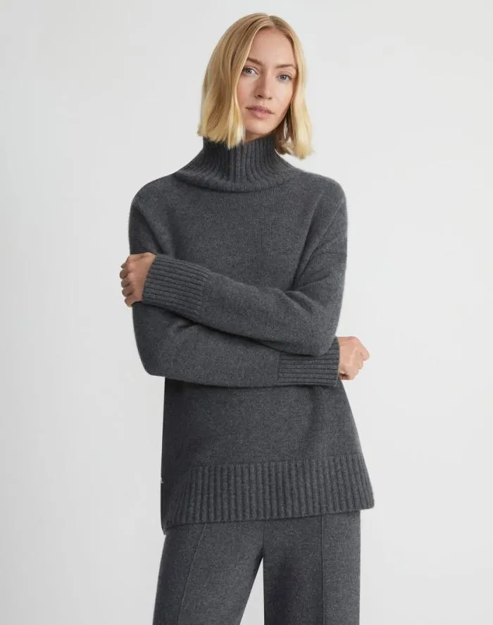 Ready To Wear Cashmere Stand Collar Sweater Black Lafayette 148 New York Sweaters and Knits