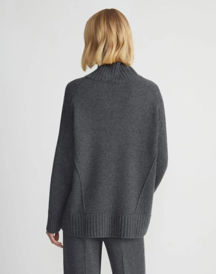 Ready To Wear Cashmere Stand Collar Sweater Black Lafayette 148 New York Sweaters and Knits