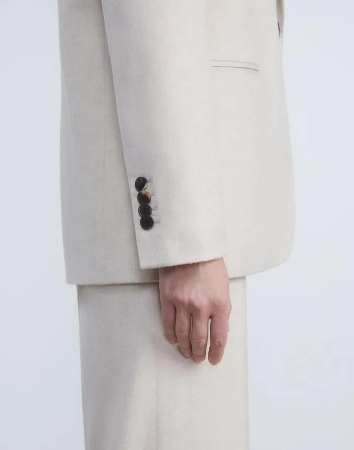 Ready To Wear CashmereWool Mlange SingleButton Blazer Oatmeal Melange Lafayette 148 New York Jackets and Blazers