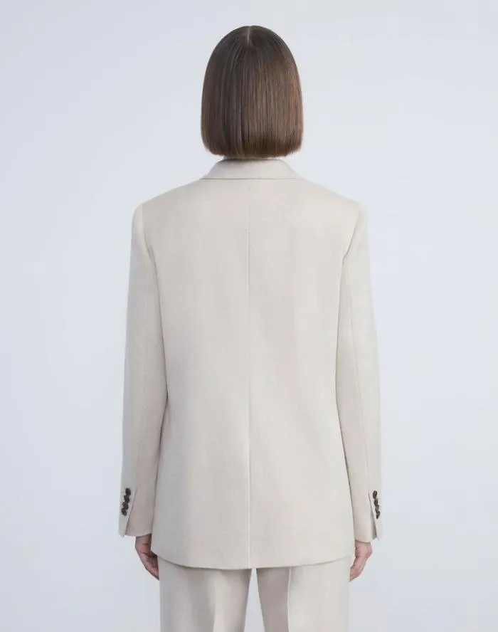Ready To Wear CashmereWool Mlange SingleButton Blazer Oatmeal Melange Lafayette 148 New York Jackets and Blazers
