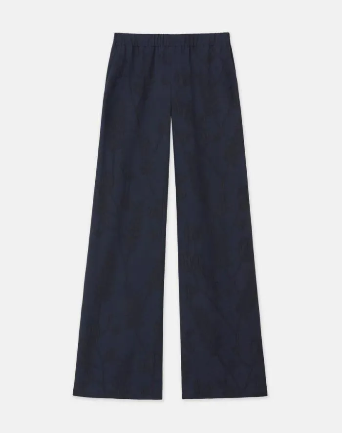 Ready To Wear Flora Bloom Cloqu Jacquard Viscose Riverside Pant Navy Lafayette 148 New York Pants and Shorts Ready To Wear Flora Bloom Cloqu Jacquard Viscose Riverside Pant Navy Lafayette 148 New York Pants and Shorts
