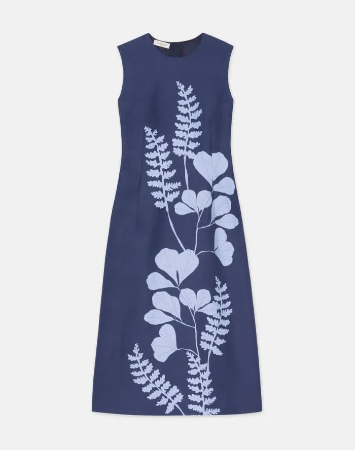 Ready To Wear Flora Print ViscoseLinen Sleeveless Dress Midnight Blue Multi Lafayette 148 New York Dresses Ready To Wear Flora Print ViscoseLinen Sleeveless Dress Midnight Blue Multi Lafayette 148 New York Dresses