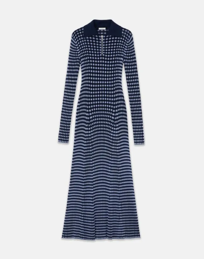 Ready To Wear Gingham Responsible Matte Crepe Collared HalfZip Dress Midnight Blue Multi Lafayette 148 New York Dresses Ready To Wear Gingham Responsible Matte Crepe Collared HalfZip Dress Midnight Blue Multi Lafayette 148 New York Dresses