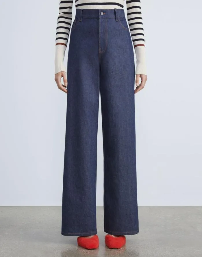 Ready To Wear L148 Denim Crosby Boyfriend Jean Shipyard Indigo Lafayette 148 New York Pants and Shorts