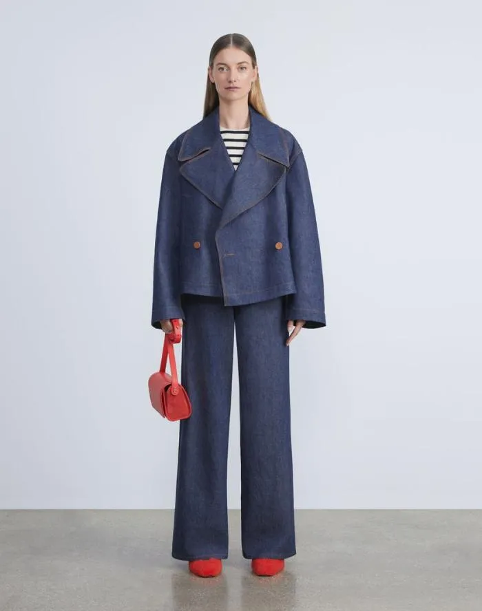 Ready To Wear L148 Denim Crosby Boyfriend Jean Shipyard Indigo Lafayette 148 New York Pants and Shorts