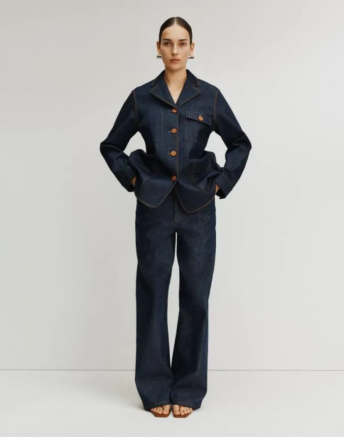 Ready To Wear L148 Denim Crosby Boyfriend Jean Shipyard Indigo Lafayette 148 New York Pants and Shorts