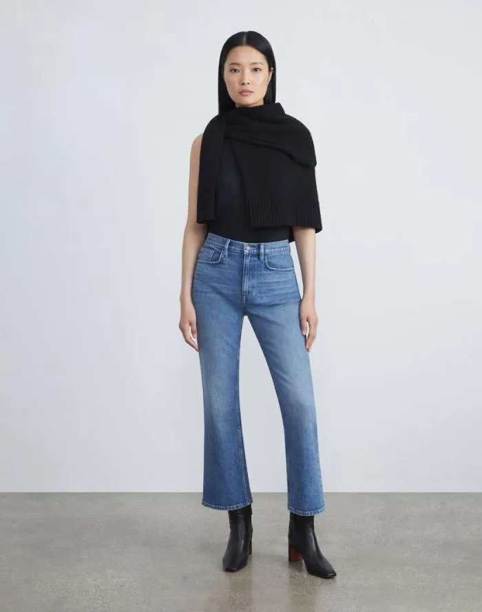 Ready To Wear L148 Denim Mott Flared Ankle Jean Faded Skyline Lafayette 148 New York Pants and Shorts