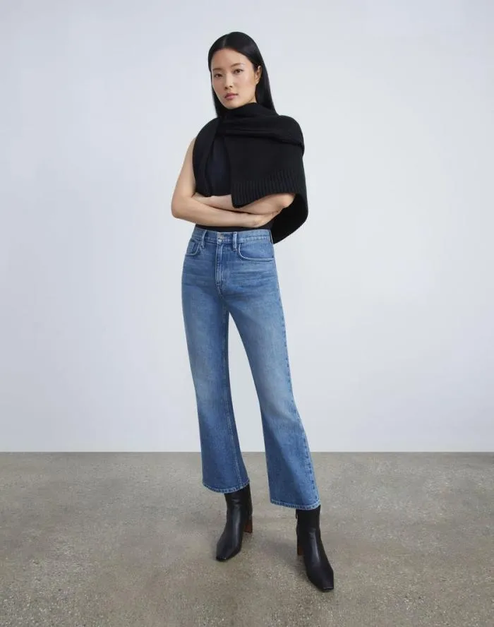 Ready To Wear L148 Denim Mott Flared Ankle Jean Faded Skyline Lafayette 148 New York Pants and Shorts
