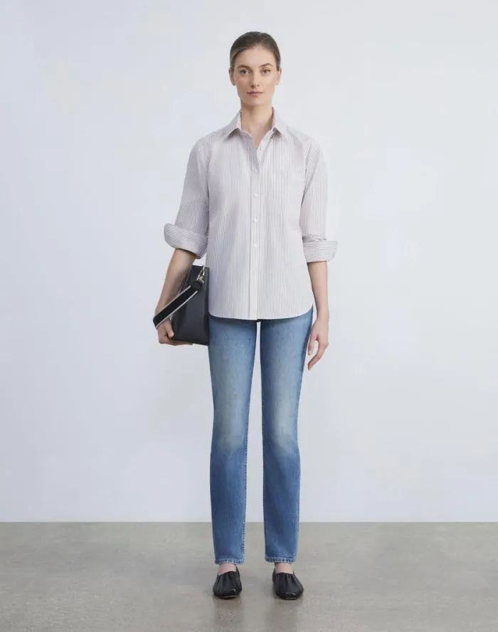 Ready To Wear L148 Denim Reeve Straight Jean Faded Skyline Lafayette 148 New York Pants and Shorts