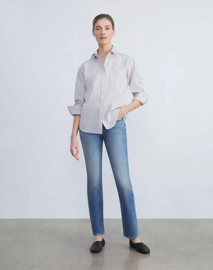 Ready To Wear L148 Denim Reeve Straight Jean Faded Skyline Lafayette 148 New York Pants and Shorts