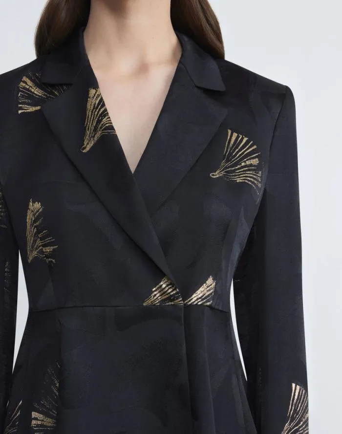 Ready To Wear Metallic Leafed Pages Jacquard Blazer Black Multi Lafayette 148 New York Jackets and Blazers