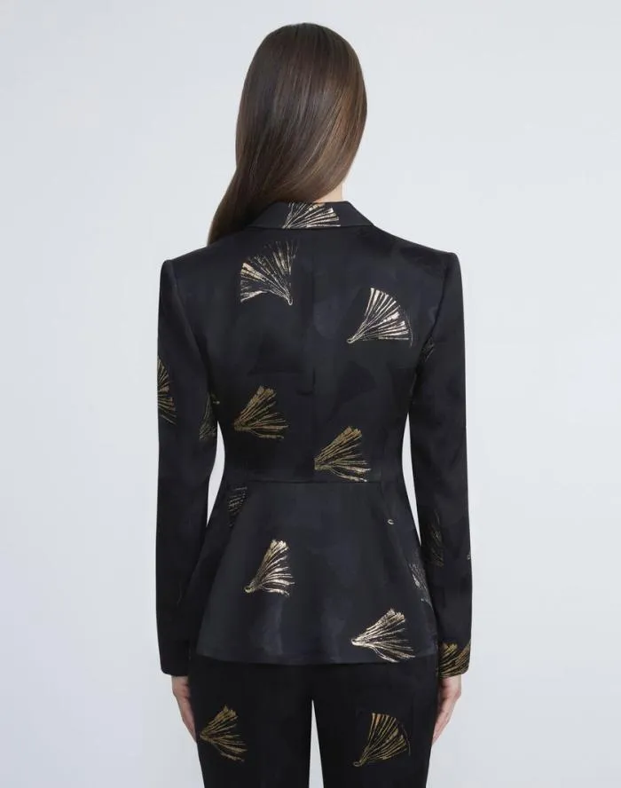 Ready To Wear Metallic Leafed Pages Jacquard Blazer Black Multi Lafayette 148 New York Jackets and Blazers