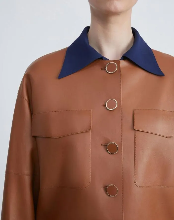 Ready To Wear Nappa Leather Quilted Jacket Copper Lafayette 148 New York Leathers and Suedes