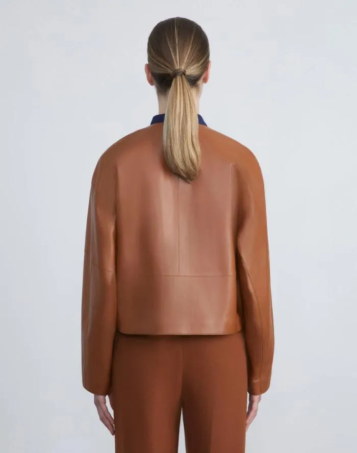 Ready To Wear Nappa Leather Quilted Jacket Copper Lafayette 148 New York Leathers and Suedes