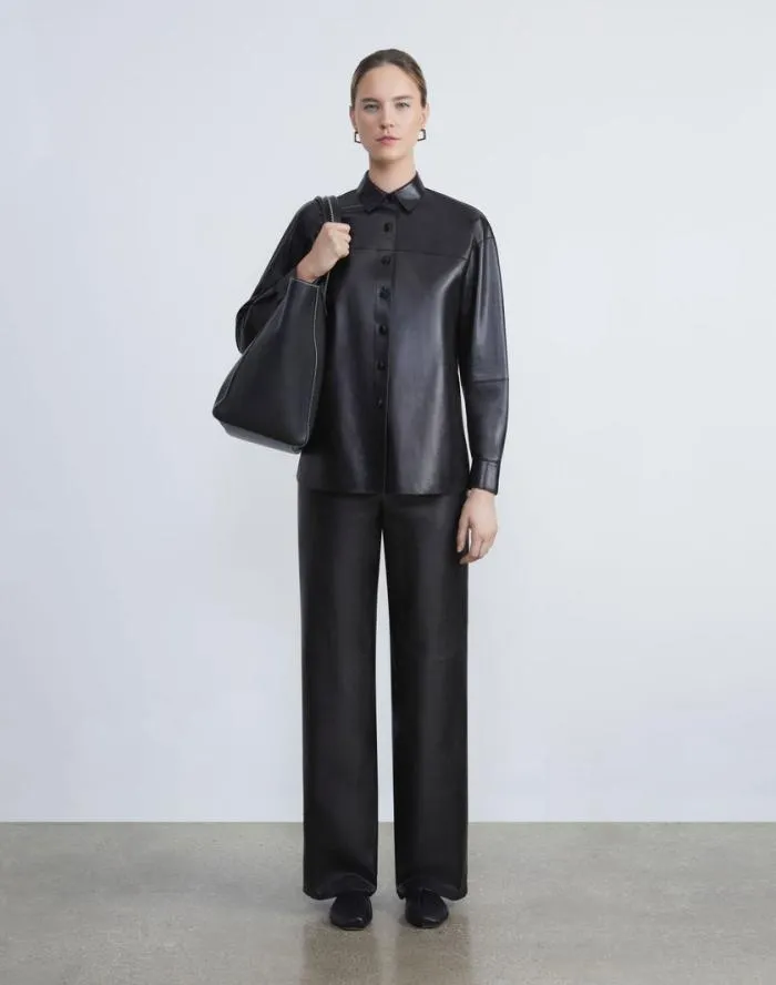 Ready To Wear Nappa Leather Sullivan Pant Black Lafayette 148 New York Pants and Shorts