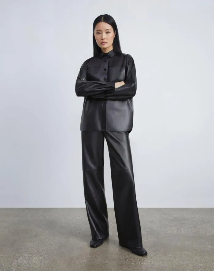 Ready To Wear Nappa Leather Sullivan Pant Black Lafayette 148 New York Pants and Shorts