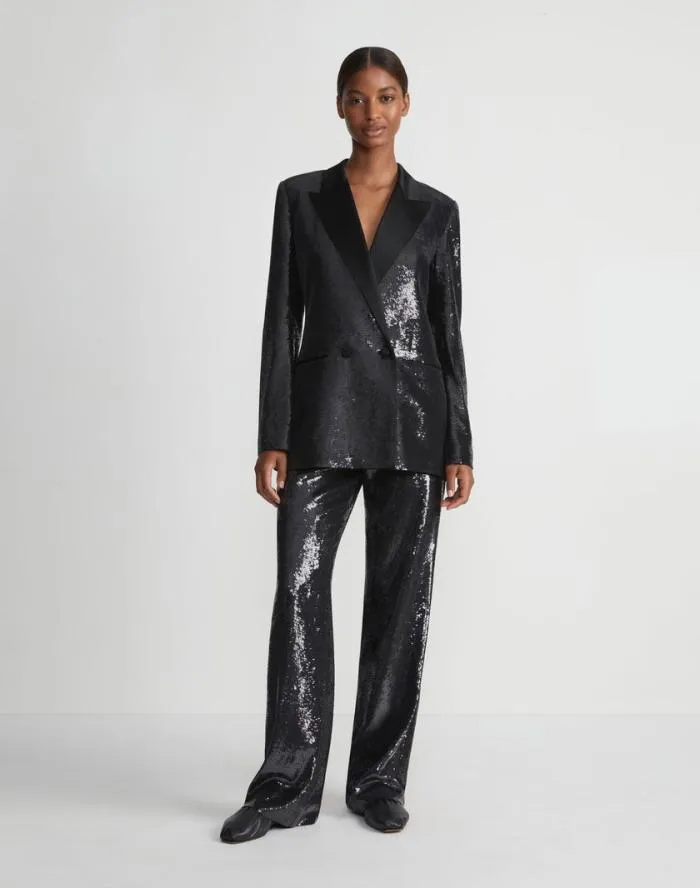 Ready To Wear Sequin Chiffon Gates Pant Black Lafayette 148 New York Pants and Shorts