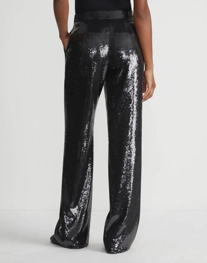 Ready To Wear Sequin Chiffon Gates Pant Black Lafayette 148 New York Pants and Shorts
