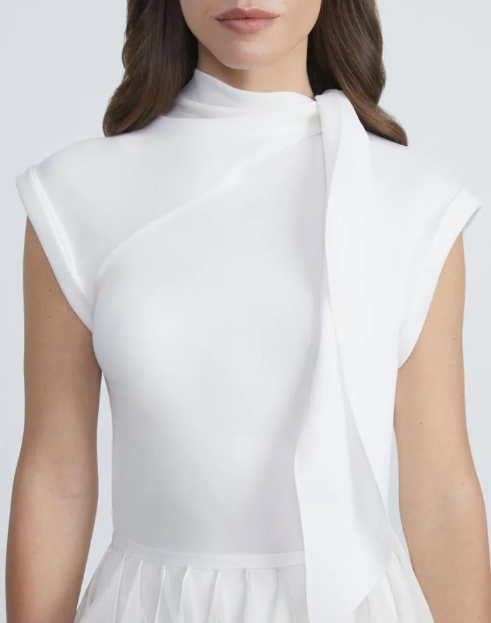 Ready To Wear Silk Georgette Bias Scarf Blouse Black Lafayette 148 New York Blouses and Shirts
