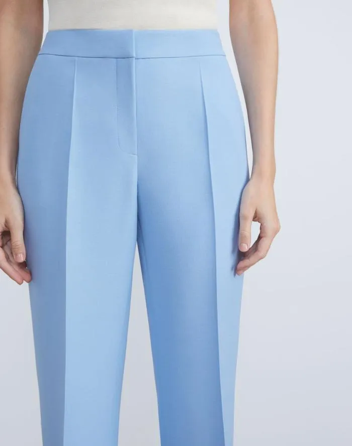 Ready To Wear WoolSilk Crepe Gates Flared Ankle Pant Black Lafayette 148 New York Pants and Shorts