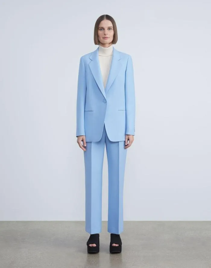 Ready To Wear WoolSilk Crepe Gates Flared Ankle Pant Black Lafayette 148 New York Pants and Shorts