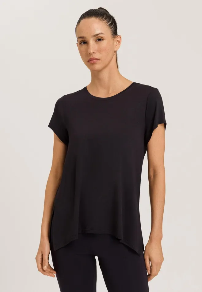 Relaxed Round Neck Top Black Beauty Women HANRO Activewear