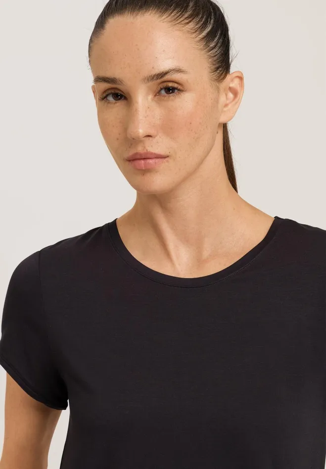 Relaxed Round Neck Top Black Beauty Women HANRO Activewear