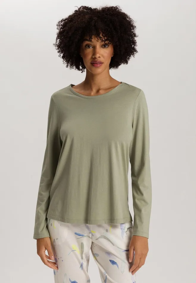 Relaxed Round Neck Top Crystal Green Women HANRO Pajama Tops