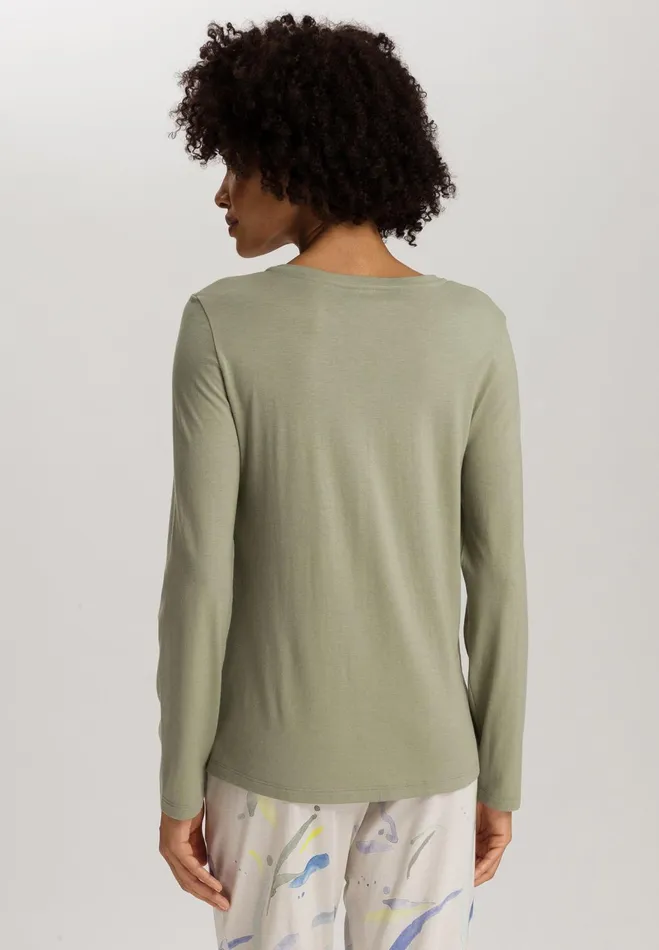 Relaxed Round Neck Top Crystal Green Women HANRO Pajama Tops