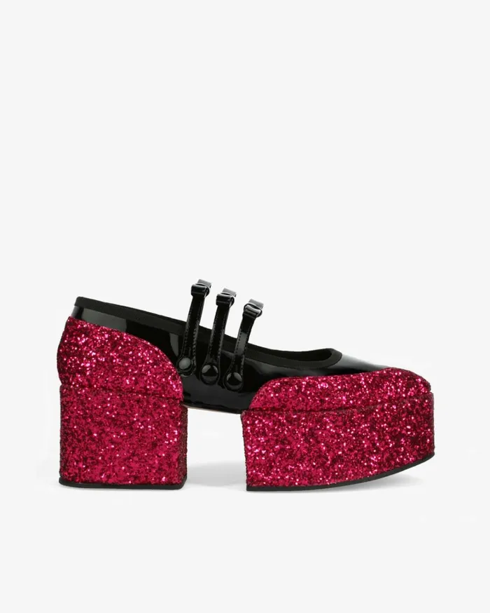 Repetto Mary Janes Women REPETTO X NOIR KEI NINOMIYA 8211 Glitter Platform Mary Janes