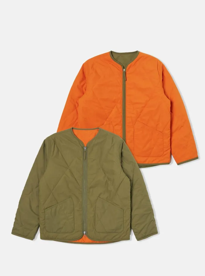 Reversible Military Liner Jacket In OliveOrange Recyc Men Universal Works Coats and Outerwear