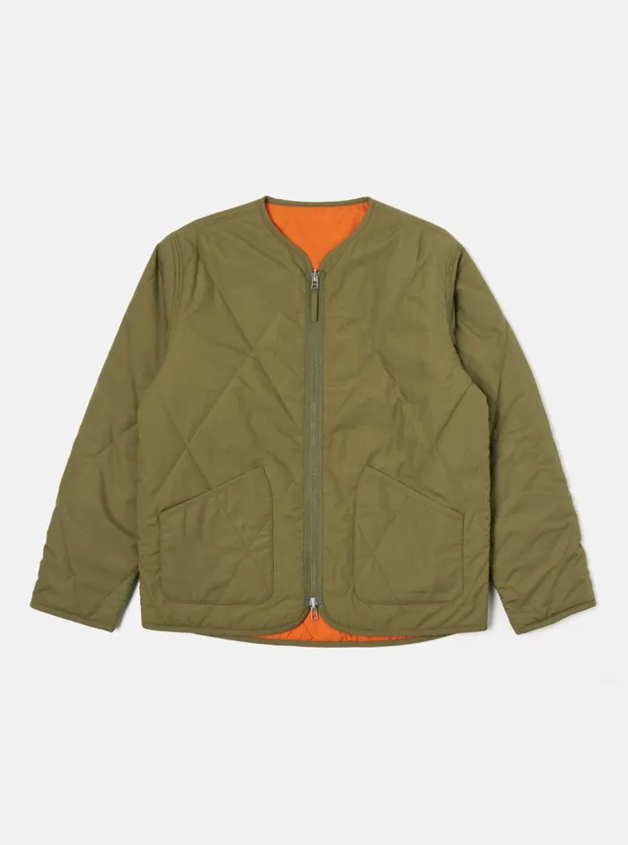 Reversible Military Liner Jacket In OliveOrange Recyc Men Universal Works Coats and Outerwear