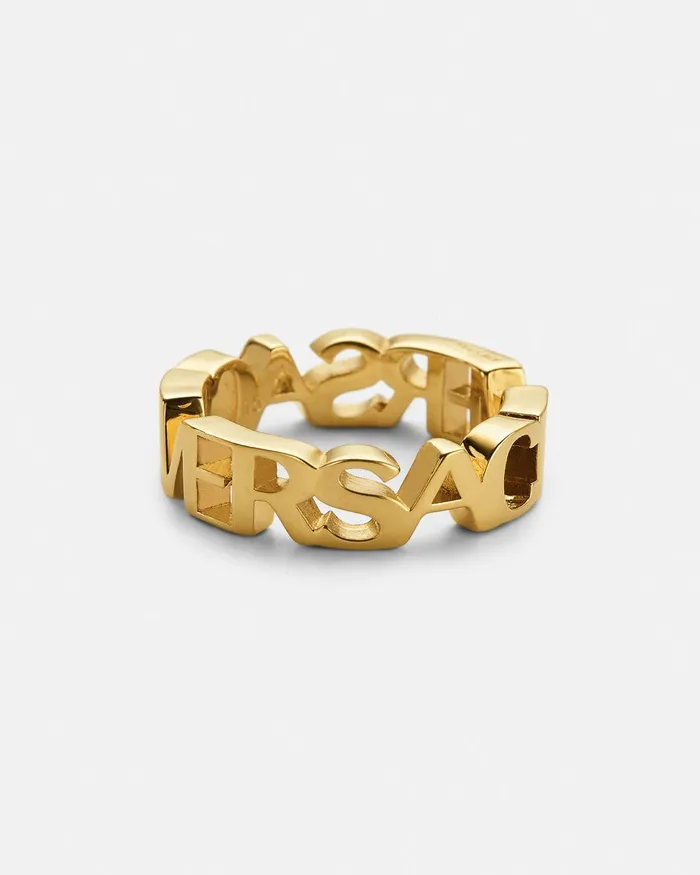 Rings MenWomen Versace Logo Ring Light Gold