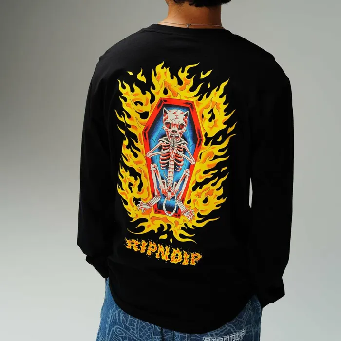 Ripndip Burn In Heck Long Sleeve Black Long Sleeve Tees Ripndip Burn In Heck Long Sleeve Black Long Sleeve Tees