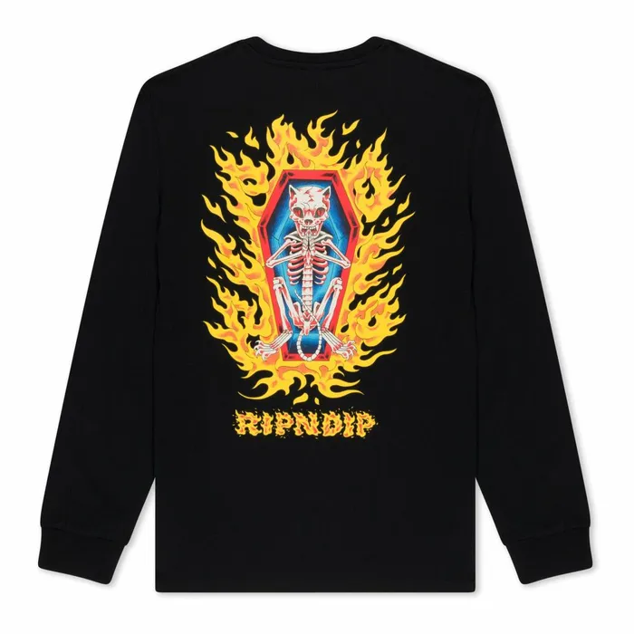 Ripndip Burn In Heck Long Sleeve Black Long Sleeve Tees Ripndip Burn In Heck Long Sleeve Black Long Sleeve Tees