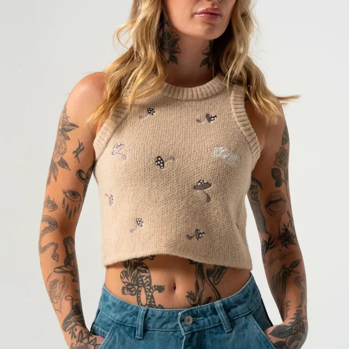 Ripndip Euphoria Knit Crop Top Off White Knits Sweaters Ripndip Euphoria Knit Crop Top Off White Knits Sweaters