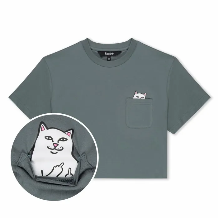 Ripndip Lord Nermal Cropped Baby Pocket Tee Charcoal Womens