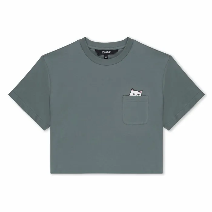 Ripndip Lord Nermal Cropped Baby Pocket Tee Charcoal Womens