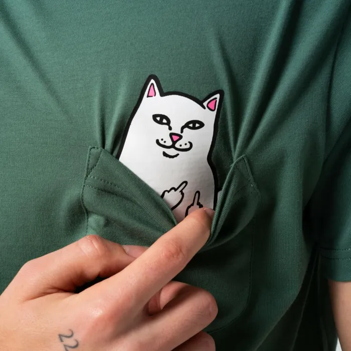 Ripndip Lord Nermal Pocket Tee Dark Olive Short Sleeve Tees Ripndip Lord Nermal Pocket Tee Dark Olive Short Sleeve Tees