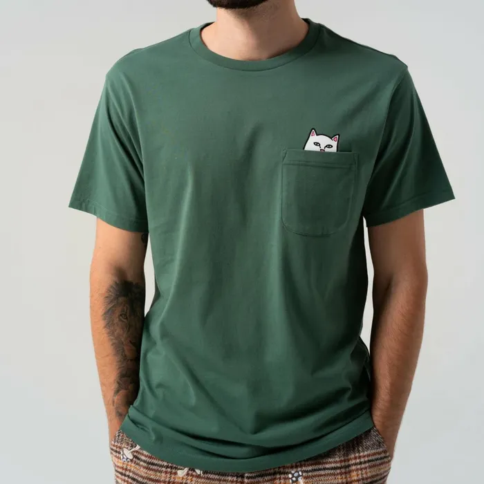 Ripndip Lord Nermal Pocket Tee Dark Olive Short Sleeve Tees Ripndip Lord Nermal Pocket Tee Dark Olive Short Sleeve Tees