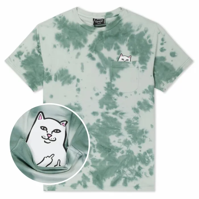 Ripndip Lord Nermal Pocket Tee Olive Green Tie Dye Lord Nermal Tees
