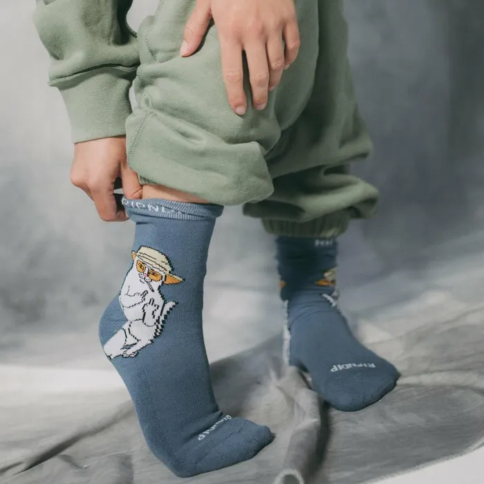 Ripndip Nermal S Thompson Mid Socks Dark Slate Shop Socks