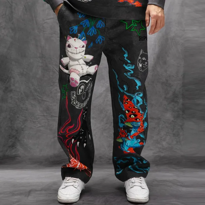 Ripndip Travis Wide Leg Pants Charcoal Pants Ripndip Travis Wide Leg Pants Charcoal Pants