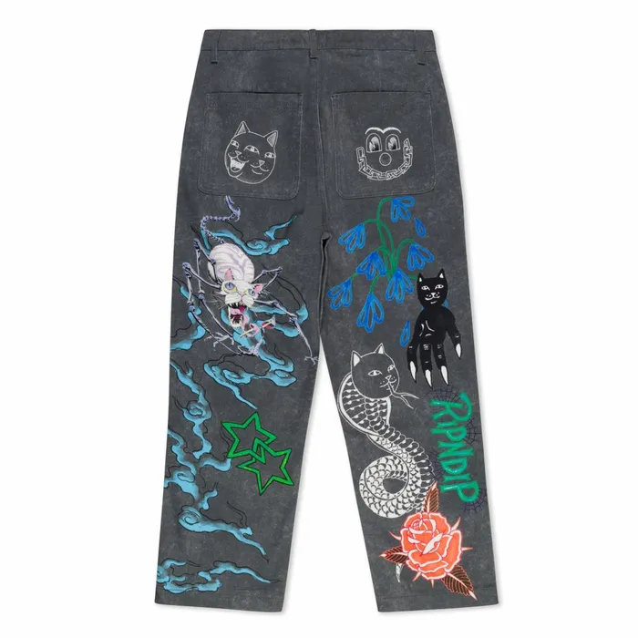 Ripndip Travis Wide Leg Pants Charcoal Pants Ripndip Travis Wide Leg Pants Charcoal Pants