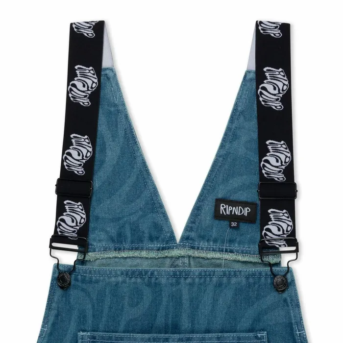 Ripndip Wilshire Denim Overalls Medium Wash Pants Ripndip Wilshire Denim Overalls Medium Wash Pants