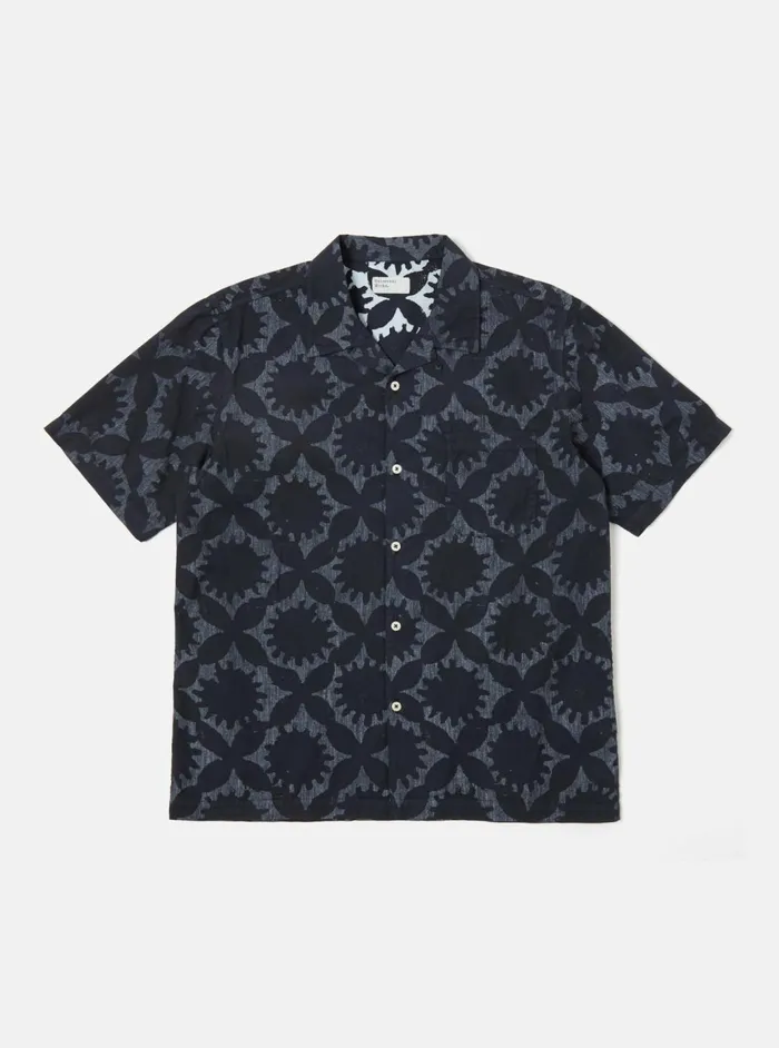 Road Shirt In Navy Sun Print Men Universal Works Shirts